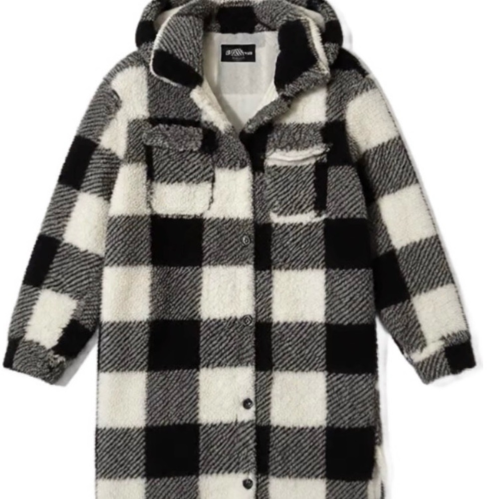 No. 6 Black and White Checkered Trench Coat